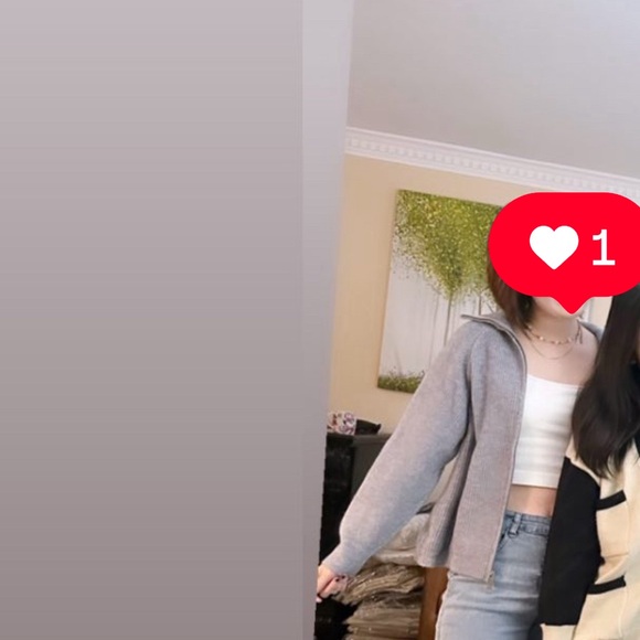 Gray Ribbed Zip-Up Sweater - Picture 3 of 3